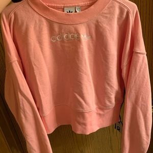 Adidas pink crew neck sweatshirt